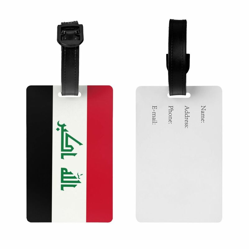 Iraq Flag Luggage Tag for Suitcases Cute Iraqi Patriotic Baggage Tags Privacy Cover Name ID Card