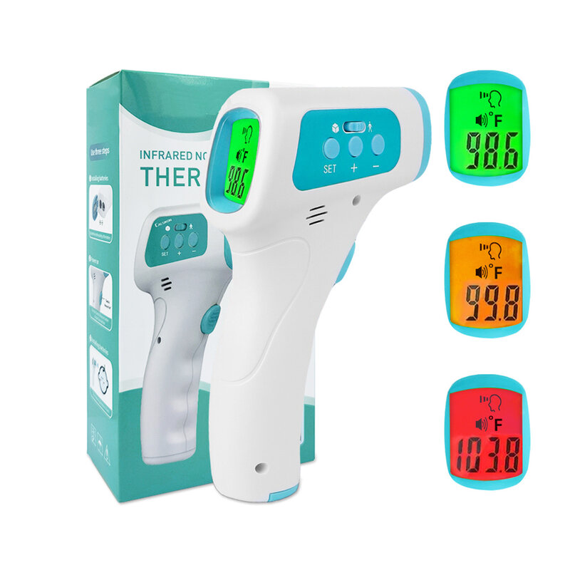 Testa termômetro digital para bebê e adultos, sem contato termômetro médico infravermelho, ferramenta de medida de temperatura corporal