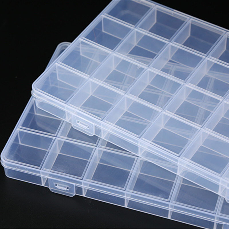 Прямоугольная пластиковая шкатулка для ювелирных изделий, 28 ячеек