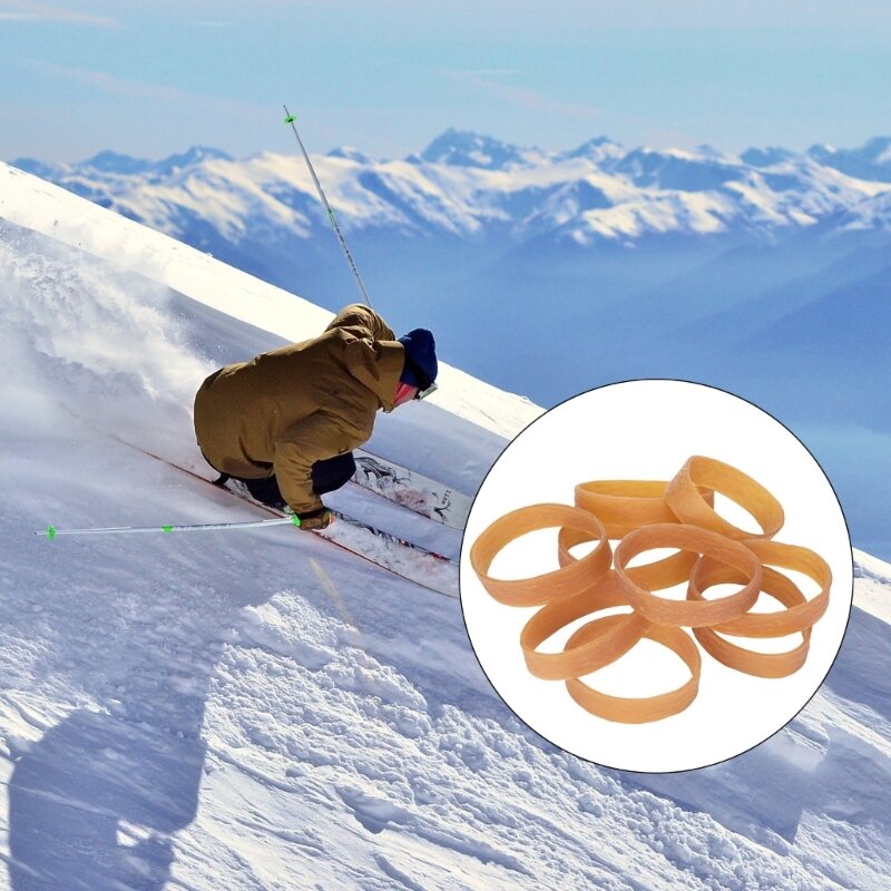 20/50 Stuks Verbrede Rubberen Ringen Veiligheid Ski Rem Vasthouders Snowboard Rem Sport Rem Retainer Oefening Elastiekjes Set