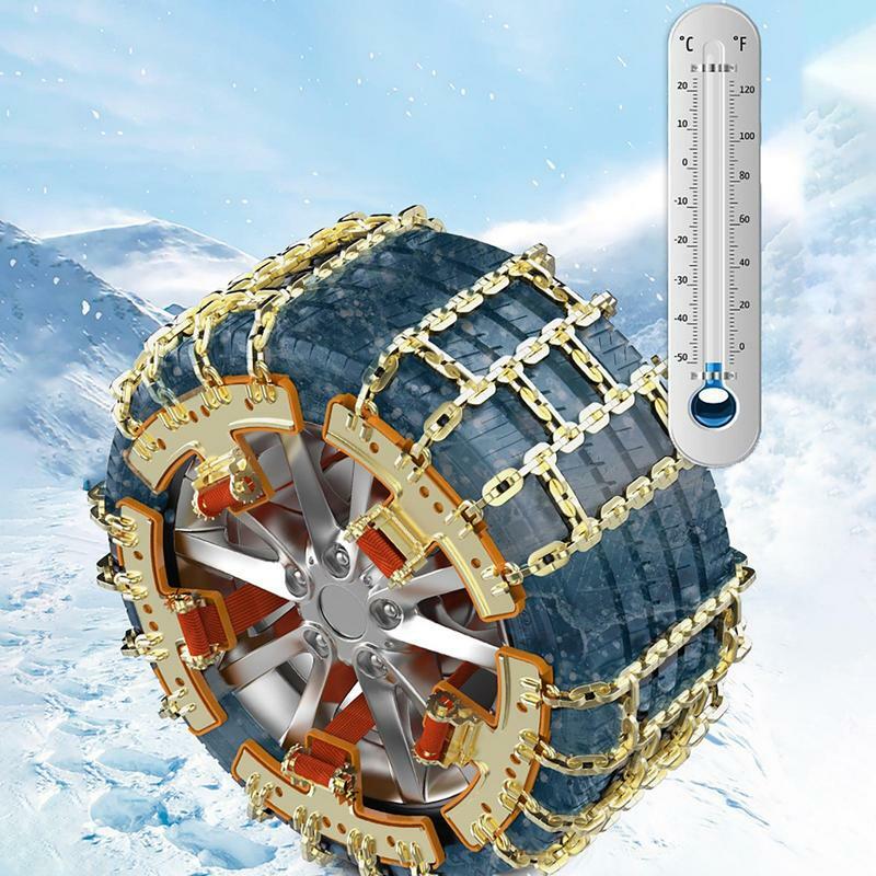 눈과 얼음용 타이어 체인, 범용 스틸 타이어 견인 체인, 강한 그립력, 눈 얼음 진흙 모래, 6 개/세트