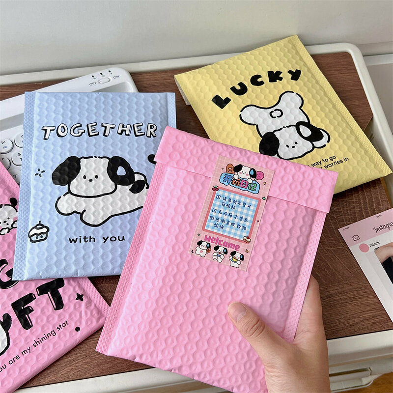 50Pcs 7Styles Cartoon Courier Bag Cute Puppy Gift Bubble Bags Shockproof Jewelry Envelope Small Business Supplies 15x20cm