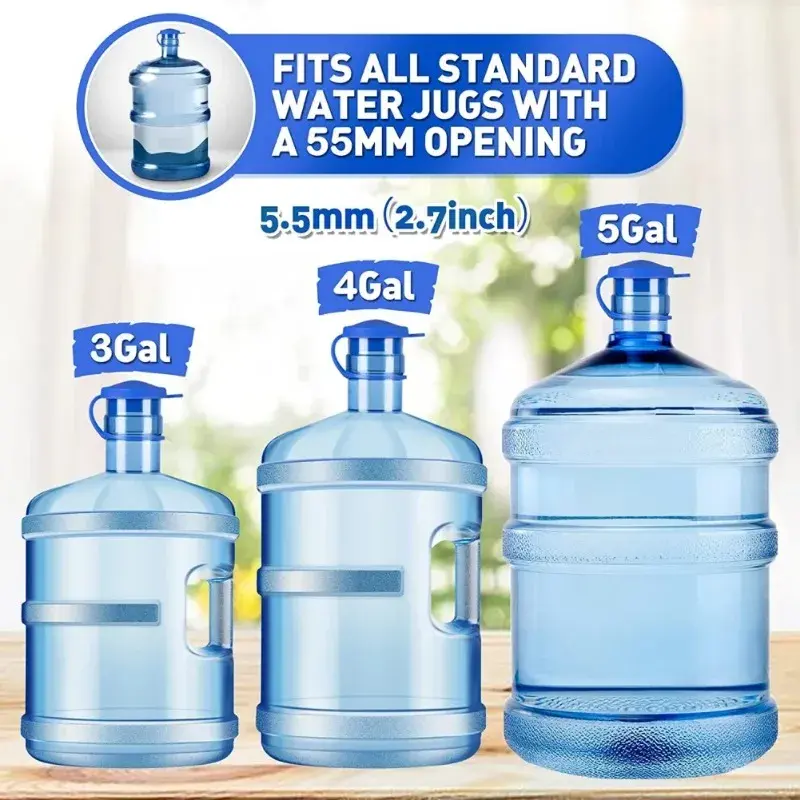 Tapas de jarra de agua de 5 galones, tapas de botella sin derrames con enchufe interior, Cubo de bebida de silicona reutilizable grueso duradero