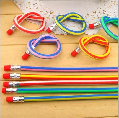 다채로운 매직 벤디 유연한 부드러운 연필, 지우개 포함, 한국 귀여운 문구, 크리스마스, 어린이 선물, 학생 학교 사무용품