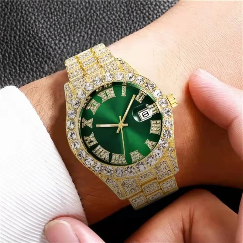 Mantianxing homens diamante aço cinto relógio de quartzo, relógio retro negócio, alta qualidade, moda de luxo, esportes, menino