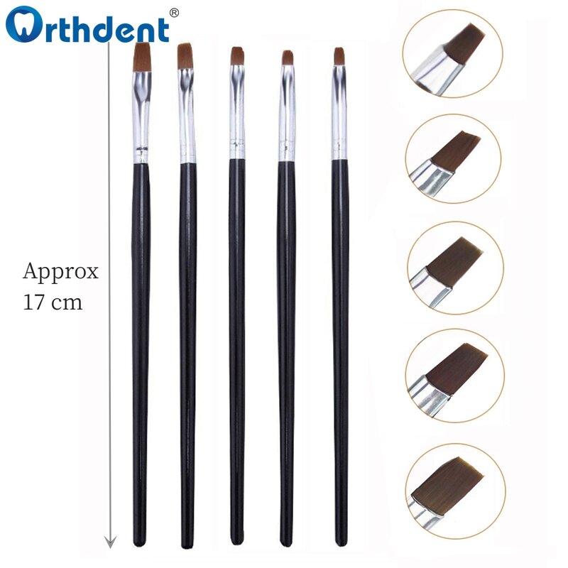 5 Pcs Dental Resin Brush Pens Dentistry Shaping For Adhesive Porcelain Teeth Composite Cement Adhesive Dentist Oral Tools