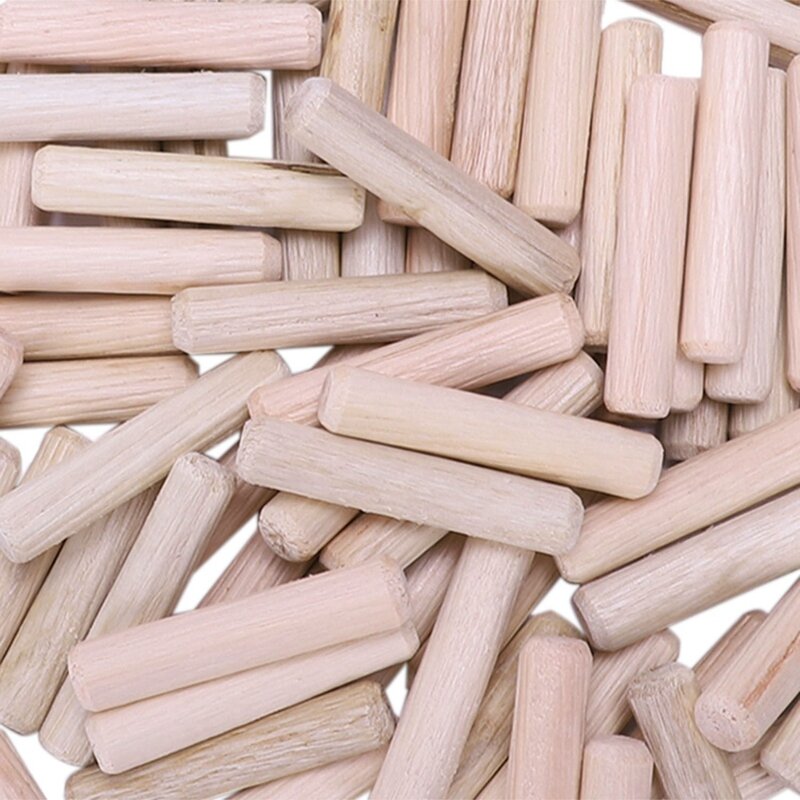 400 Pack Wooden Dowel Pins Wood Kiln Dried Fluted And Beveled