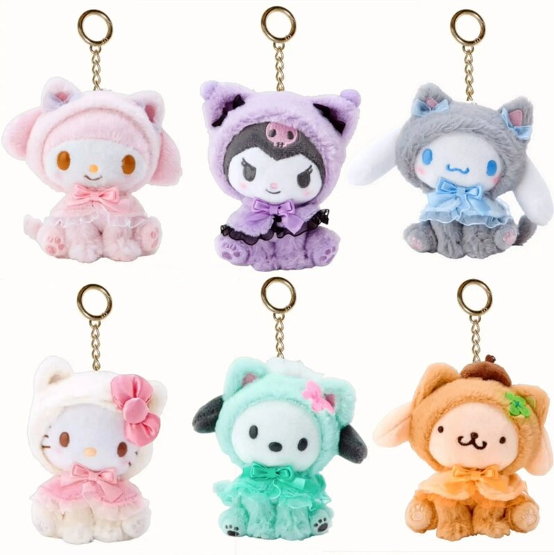 Sanrio Kawali Kuromi Hello Kitty My Melody Cinnamoroll Pillow Plush Toys Plushie Keychain Stuffed Doll for Kids gift