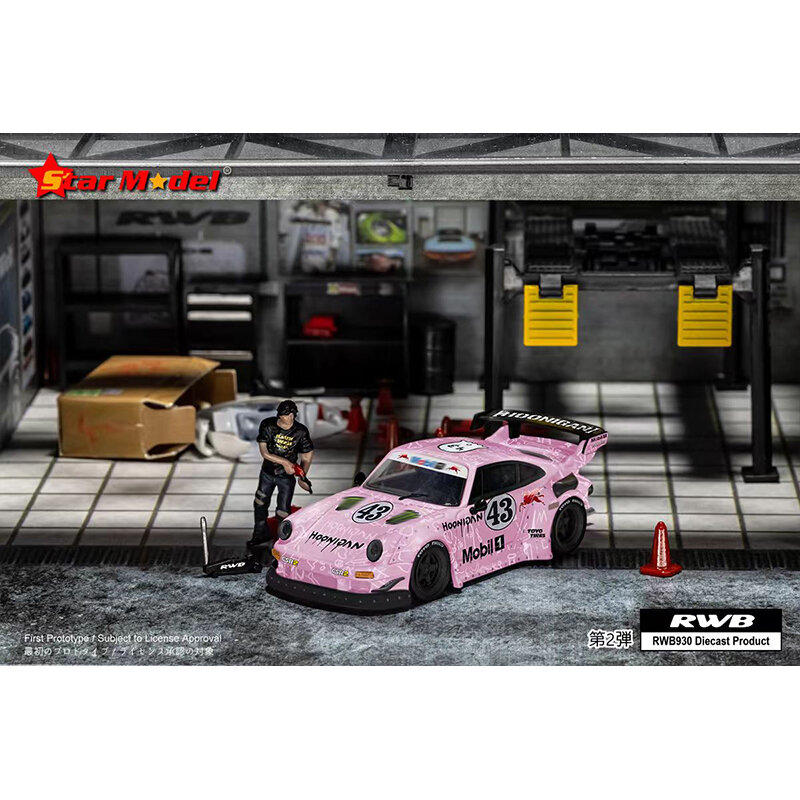 Modelo de carro diecast diecast miniatura, brinquedos Hoonigan Pink Drift, estrela Em estoque, 1:64 RWB 911 930