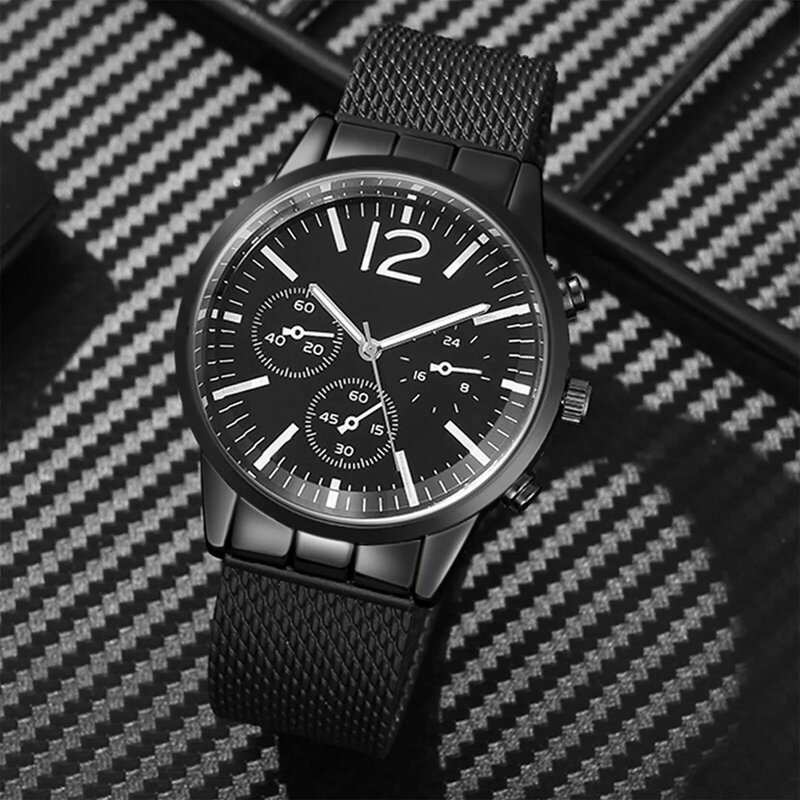 Relógios ultra finos minimalistas masculinos, aço inoxidável, cinto de malha, quartzo, simples, negócio, preto, moda, 2023