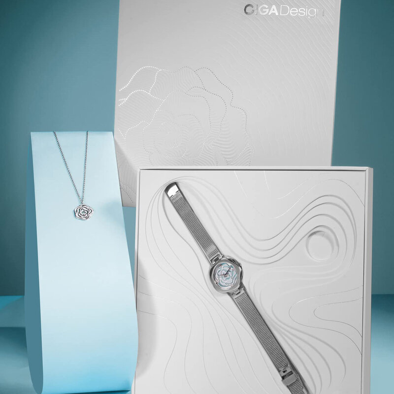 Ciga Design Dänemark Rose Uhr Frauen automatische mechanische oder Japan Quarz werk Damen Armbanduhr Edelstahl Uhr