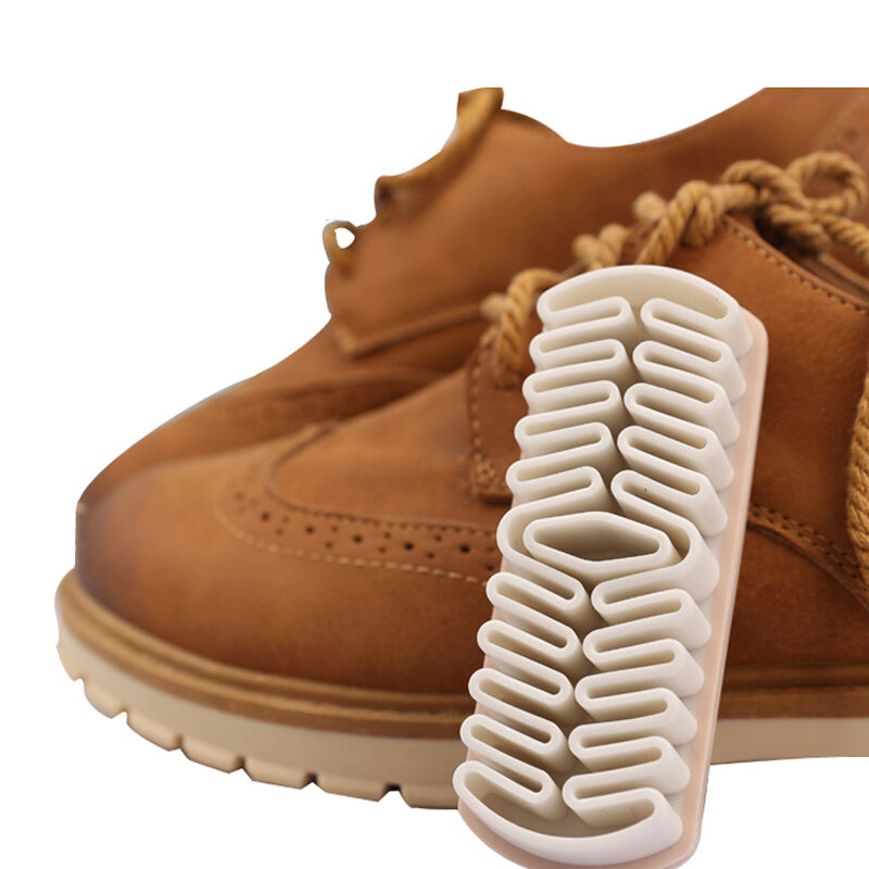 Spazzola in pelle per stivali in pelle scamosciata borse Scrubber Cleaner spazzola per scarpe in Crepe di gomma bianca strumento necessario per la casa