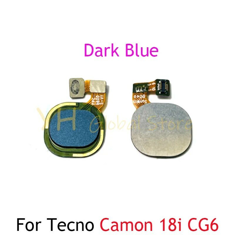 Impressão digital Toque ID Sensor, Botão Home, ID Sensor, Cabo Flex, Tecno Camon 17, CG6j, CG6, 18i, CG6