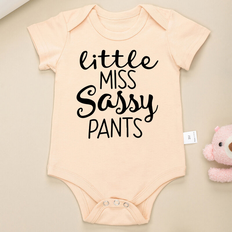 Little Miss Sassy Pants Fun Cute Baby Girl Clothes tutina in cotone morbido di alta qualità tuta per bambini estate Casual Versatile