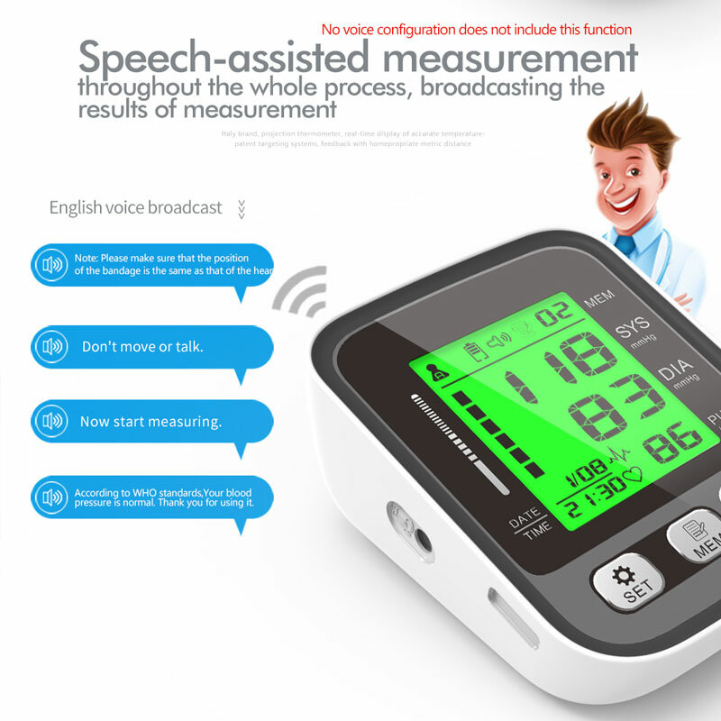 Jianyoucare digital lcd braço tensionistas monitor de pressão arterial medidor de freqüência cardíaca grande manguito esfigmomanômetro portátil tonômetro