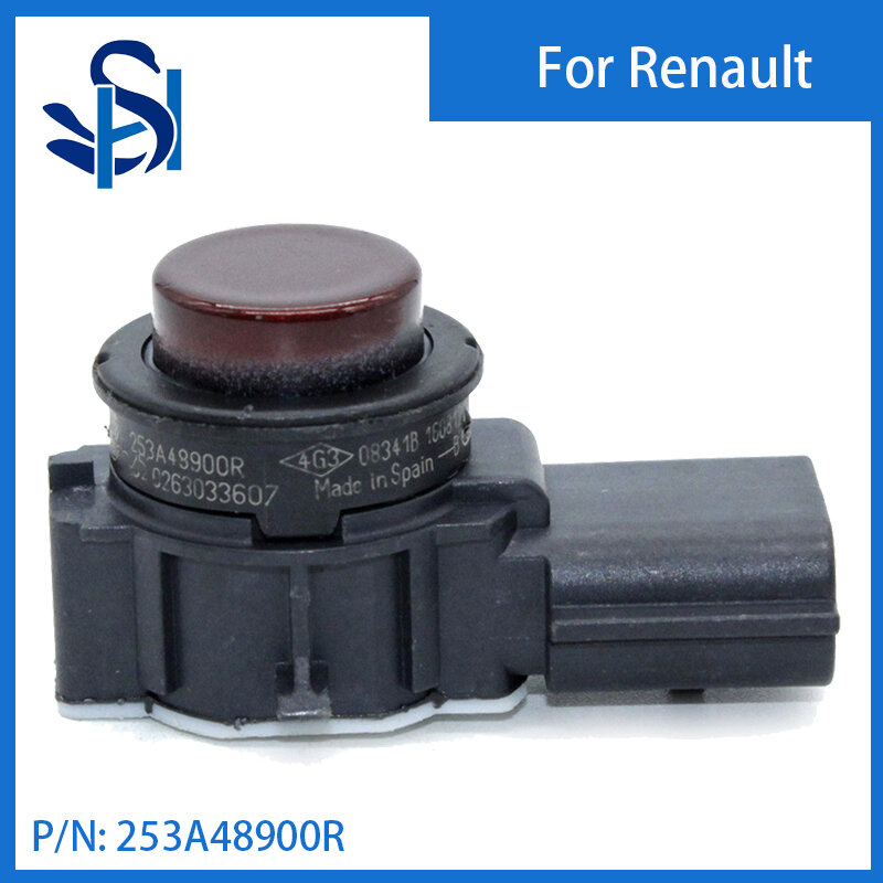 Sensor De Estacionamento PDC para Renault, Radar Cor Vermelha, 253A48900R, 0263033607