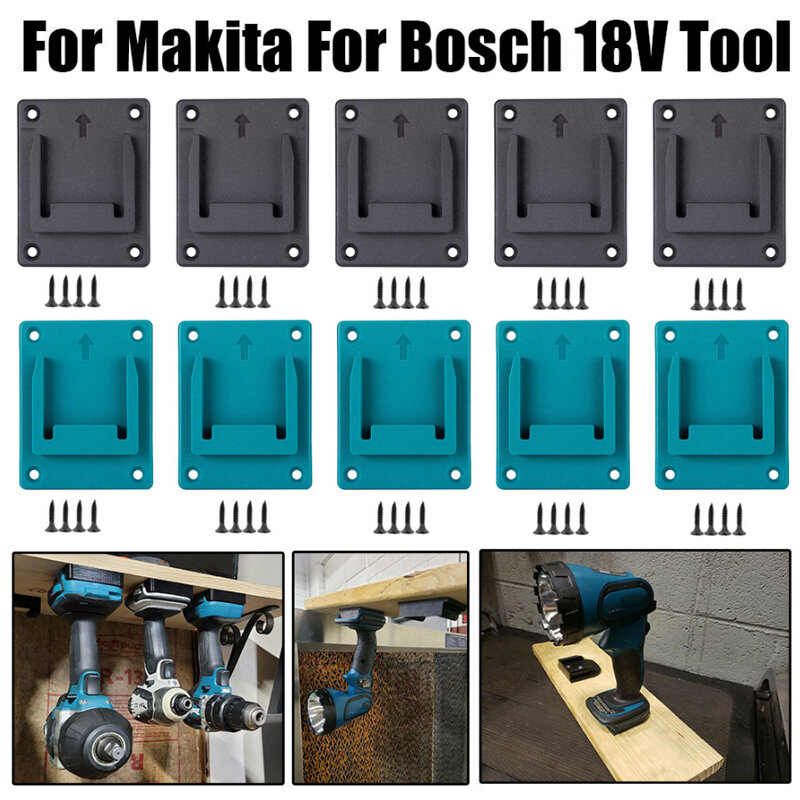 5/10 Pak untuk Makita 18V untuk Bosch 18V Alat Pemegang Bor Alat Pemegang Dinding Penyimpanan Braket untuk Mesin Tampilan Berdiri