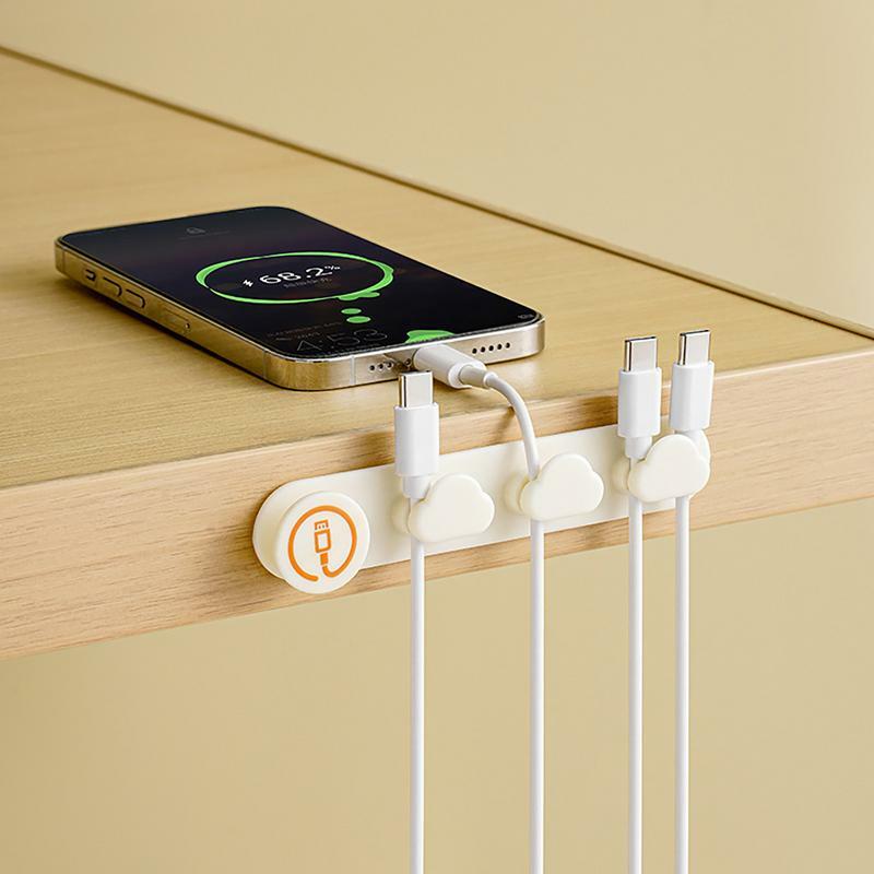 Organizador de cables USB inteligente, enrollador de cables de silicona Flexible, soporte de cables, Clips para ratón, auriculares y auriculares