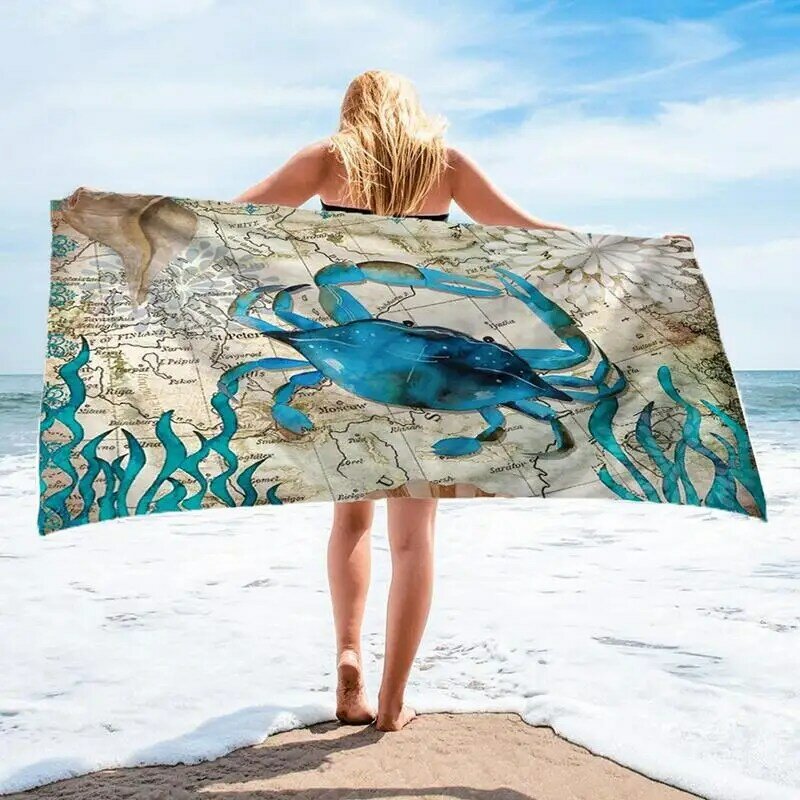 Swimming Towel Absorbent Adult Beach Swim Towel Water Sports Printed Wrap Towel For Bathroom Fast Drying