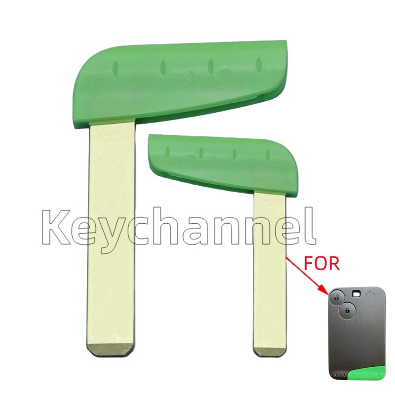 Keychannel-Em branco inteligente carro chave lâmina, Keyless remoto, lâmina de emergência verde, porta de reposição chave para Renault Megane Laguna, 5 PCs, 10PCs