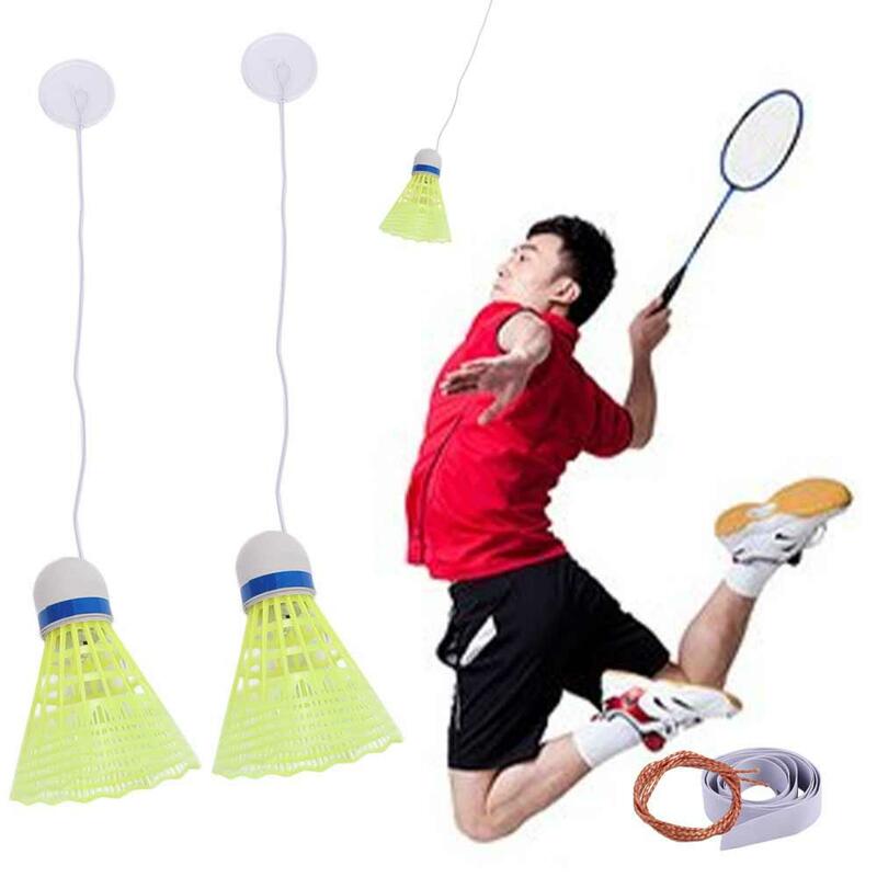 Rebound Traininer Badminton Stretch Spin, Peteca Auto-Treino, Traceless Gancho, Linha de Equilíbrio, 1 Conjunto