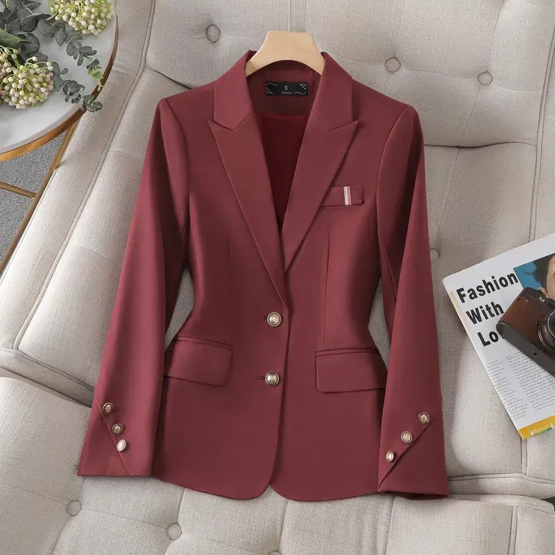 Blazer da donna in cotone 1 pezzo giacca da donna primavera Office Lady Business Work Wear Fashion Girl Coat abito da ballo di alta qualità