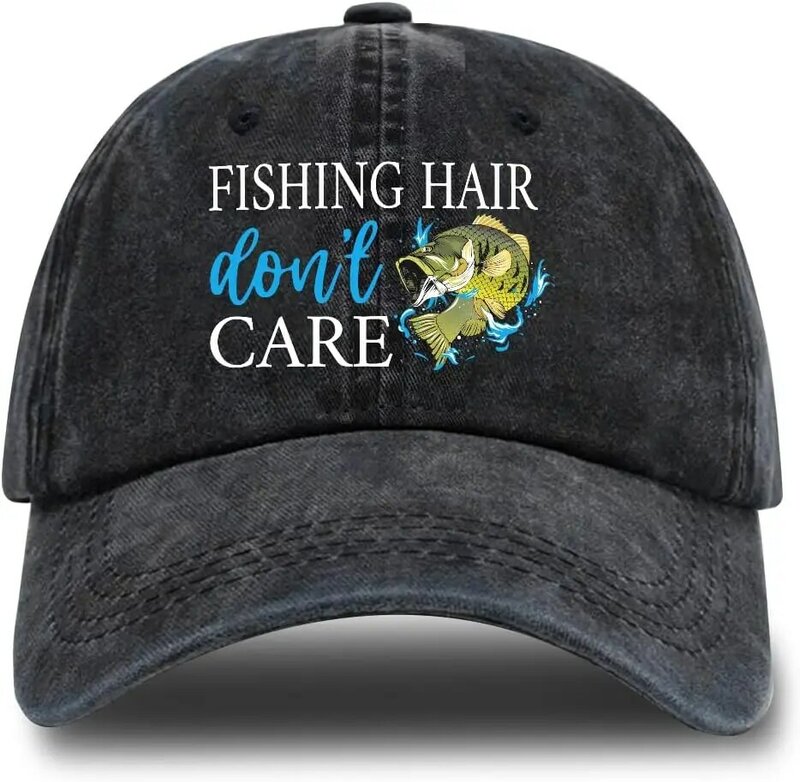 Boné de algodão ajustável para homens e mulheres, chapéu engraçado do camionista, amante da pesca, avô e pai, presente do pescador