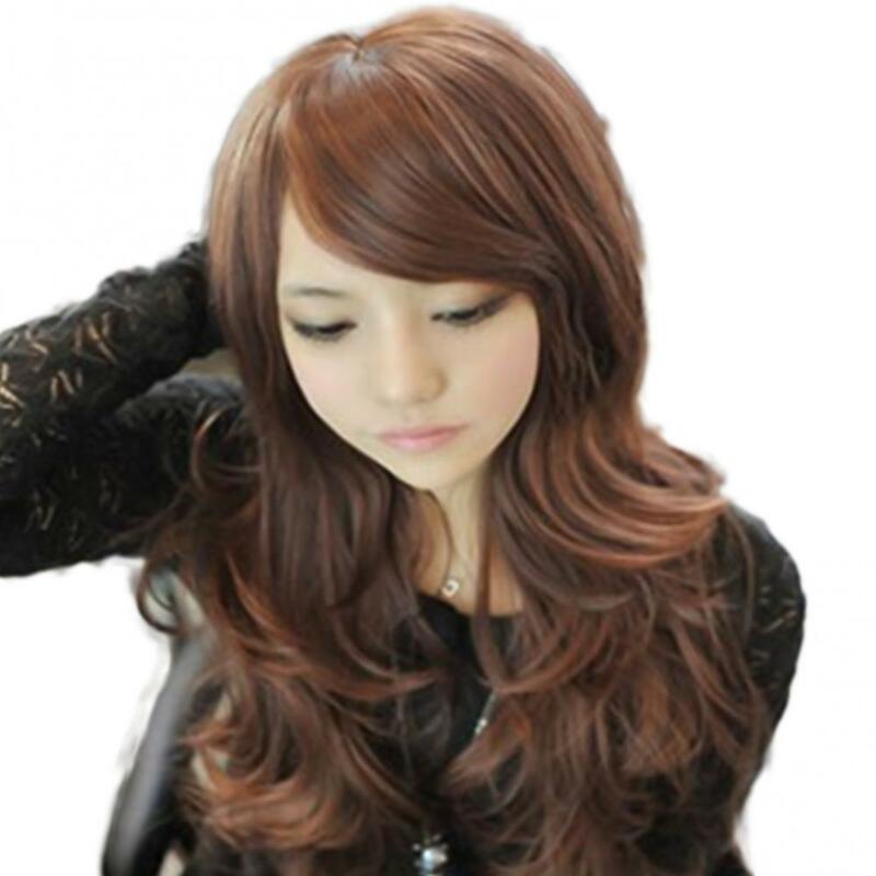 60cm Women Cosplay Curly Full Wavy Wig Hair Extension Temperature Synthetic Hair Wigs HD Transparent Lace Front Hair Pre Plucked
