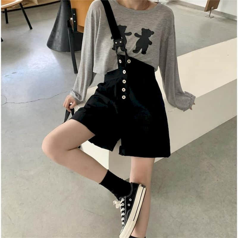 Denim Jumpsuits for Women Oversized Playsuits Denim Shorts Loose One Shoulder Strap Jeans Overalls for Women Clothes One Piece