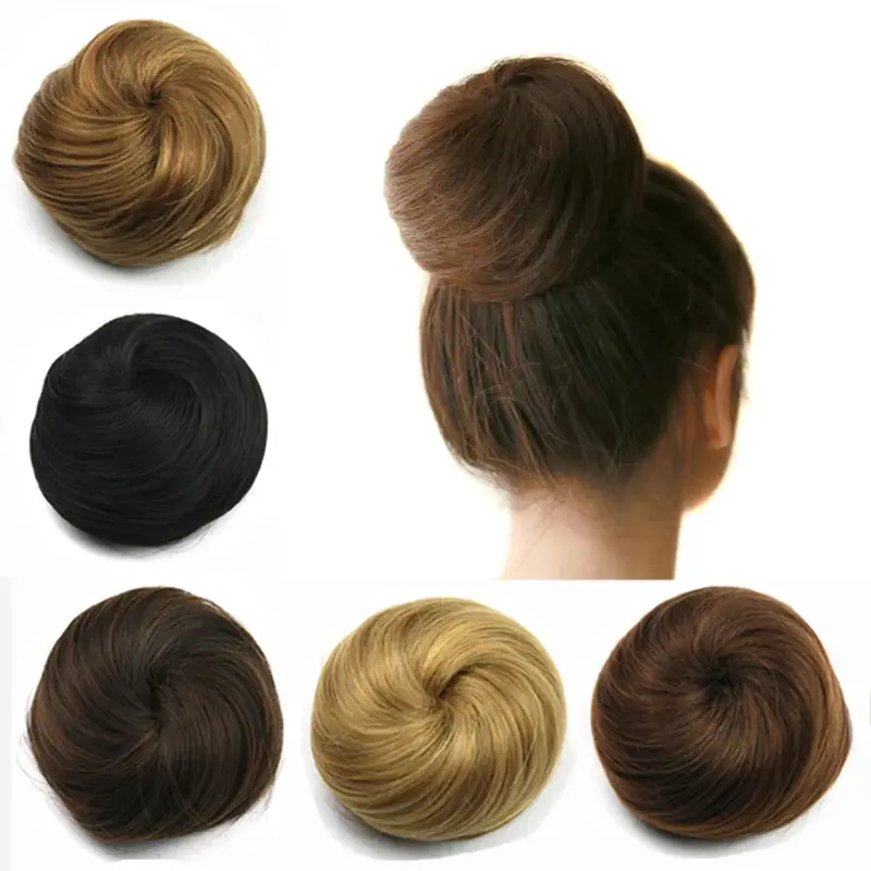 Synthetic Hair Chignon Clip In Hair Bun Donut Roller Hairpieces  Scrunchie Hair Accessories for Women