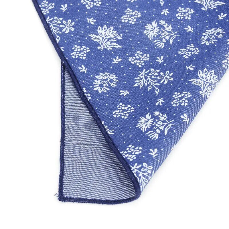 Джинсовый хлопковый носовой платок сплошного цвета с темно-синими цветами в горошек, нагрудный Платок для мужчин, повседневный носовой платок с карманами, платок для свадьбы