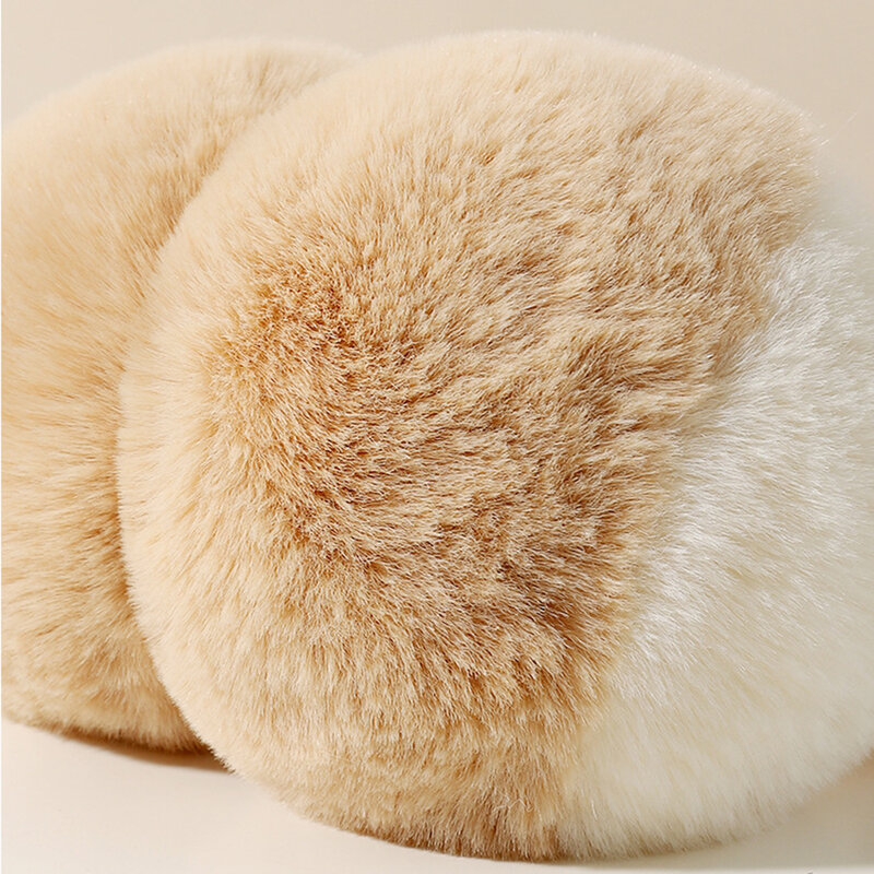 Cute Bear Ears Plush Earmuffs Winter Warm Plush Thick Faux Furry Earmuffs Headband For Women Men Foldable Ear Protection Cover