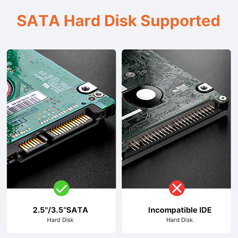 RSHTECH-estación de acoplamiento de disco duro externo USB 3,0 a SATA I/II/III, para HDD SSD de 2,5 "/3,5", con lector de tarjetas SD/TF