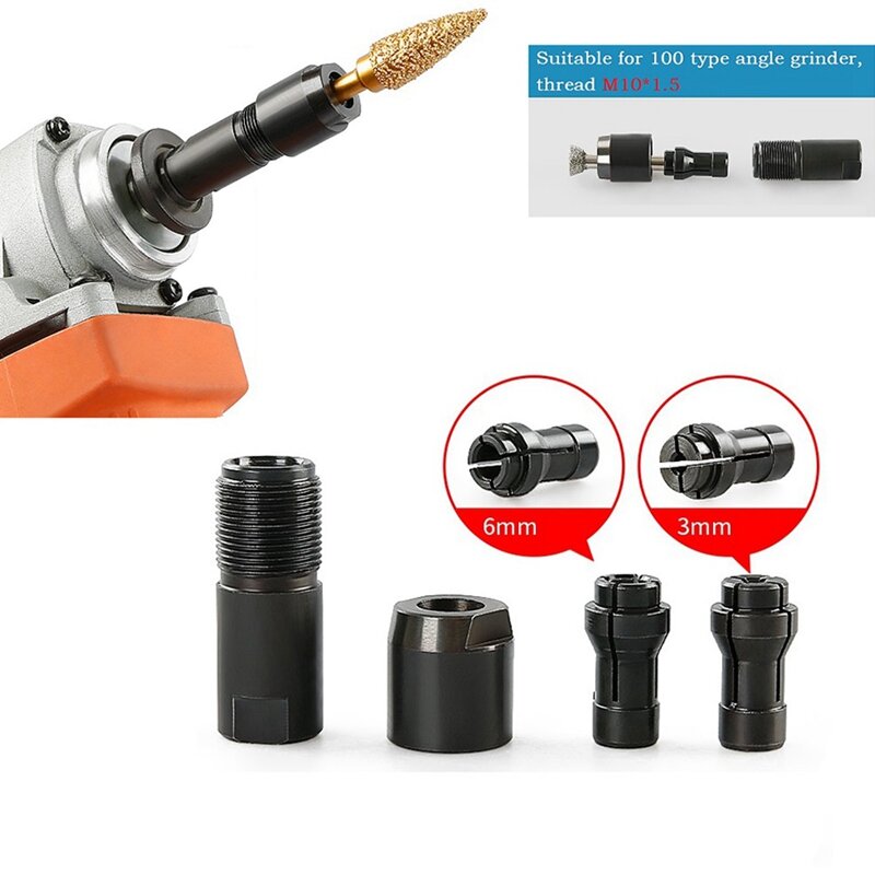Modified Angle Grinder To Straight Grinder Adapter 3/6Mm For 100 Angle Grinder Grinding Polishing