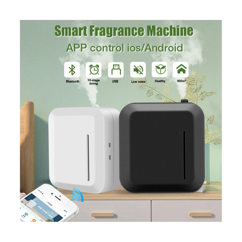 Difusor de Aromas inteligente para oficina, máquina de fragancias, ambientador con Control por aplicación, color negro, 150Ml