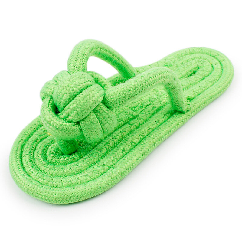 Cotton rope woven slippers pet teething knot toys Pet Dog Chew Knot Toy  Pet Toy Cleaning Teeth Bite Resistant Chew Accessories