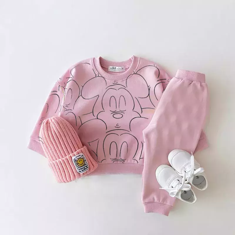 New Designer Cartoon Clothing  Tracksuit Baby Boy Summer Printed Clothes T-shirt+shorts Baby Girl Casual Solid Color Sets