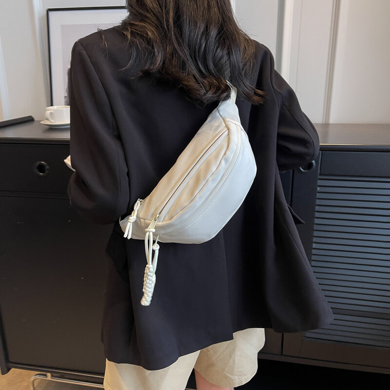 Saco Crossbody de Cor Sólida das mulheres Resistente 2023 Designer de Verão Nova Tendência Moda Casual Grande Capacidade Luxo Canvas Dumpling Bag
