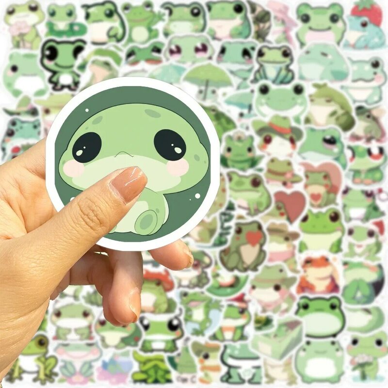 Waterproof Cartoon Mini Frog Graffiti adesivo, decorativo, bagagem, copo, laptop, telefone, skate, guitarra, crianças, adesivos, 10 pcs, 50 pcs, 100pcs