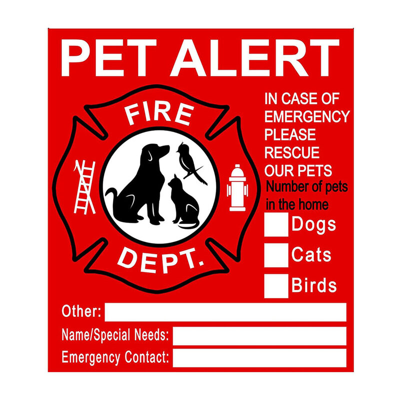Pet Alert Stickers Static Cling Window Decals Emergency Pets Rescue Sign Save My Pets in Case of Emergency Stickers