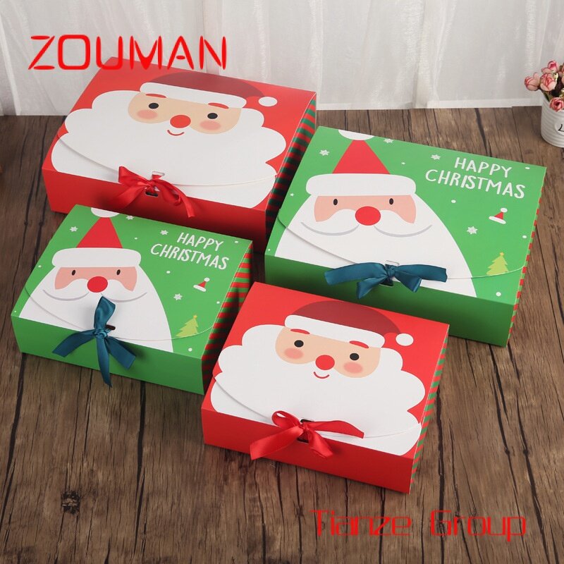 Boîte en carton d'emballage de cosmétiques imprimée avec logo personnalisé, coffrets cadeaux pliants, décorations de joyeux Noël
