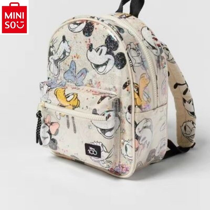 MINISO Disney Fashion Mickey Backpack Sweet High Quality Student Large Capacity Storage Children's Backpack