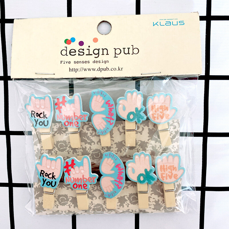 10Pcs Creative Gesture English Clip set Mini Wooden diy Clips For Photo Clips Clothespin Craft Decoration Clips Pegs