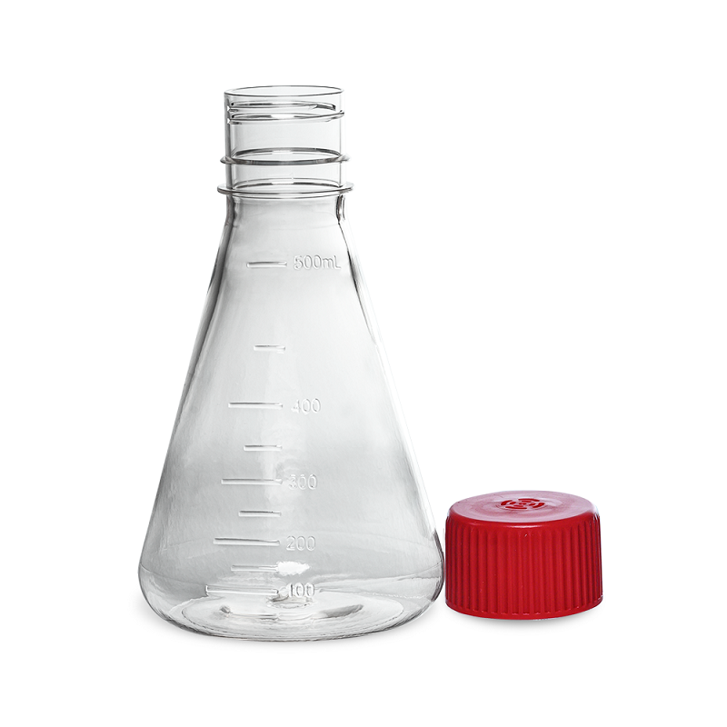 LABSELECT Triangle cell culture bottle, Breathable cover, Polycarbonate material, 500ml Erlenmeyer Flask, 17311