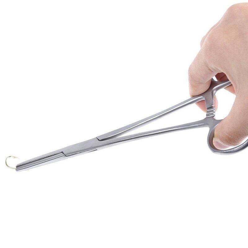 Stainless Steel Curved Tip and Straight Tip Forceps Locking Clamps Hemostatic Forceps Arterial Forceps Clamp Fish Hook Pliers