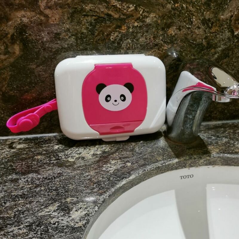 Bolsa organizadora bonita de Panda para niños, bolsas de viaje para almacenamiento de pañales, caja dispensadora de papel, toallitas húmedas