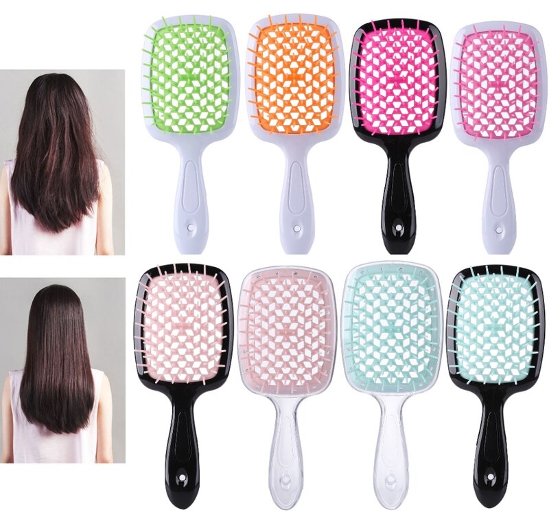 1pcs Hair Brush Air Cushion Comb Wide Teeth Hair Hollowing Out Janeke Comb for Women Scalp Massage Curly Hairdressing Tool