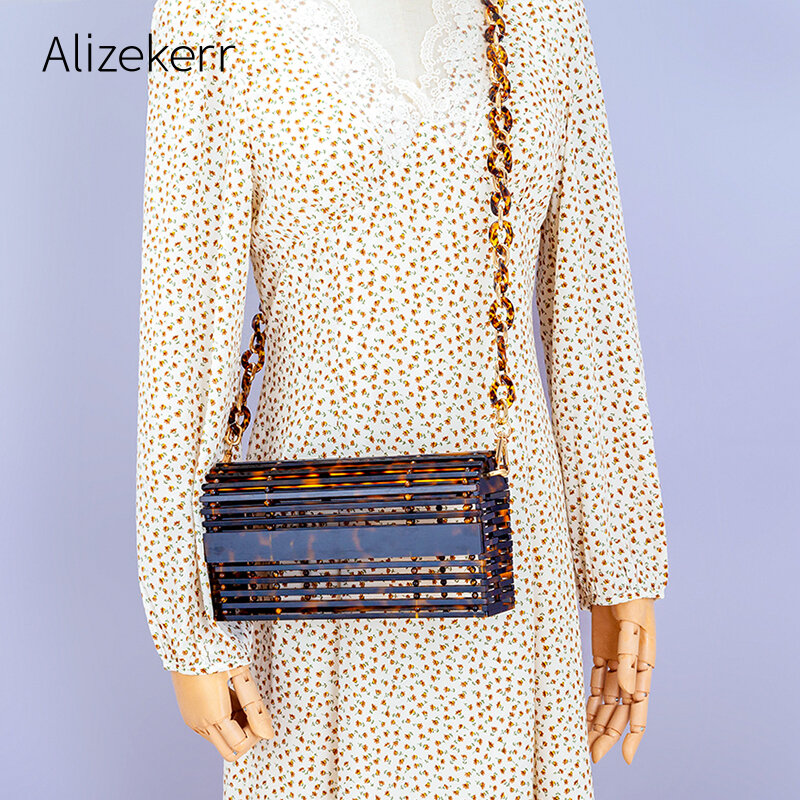 Винтажная пляжная плетеная акриловая сумка для женщин, Новинка лета 2022, роскошная высококачественная акриловая сумка через плечо с вырезами и цепочкой для отпуска