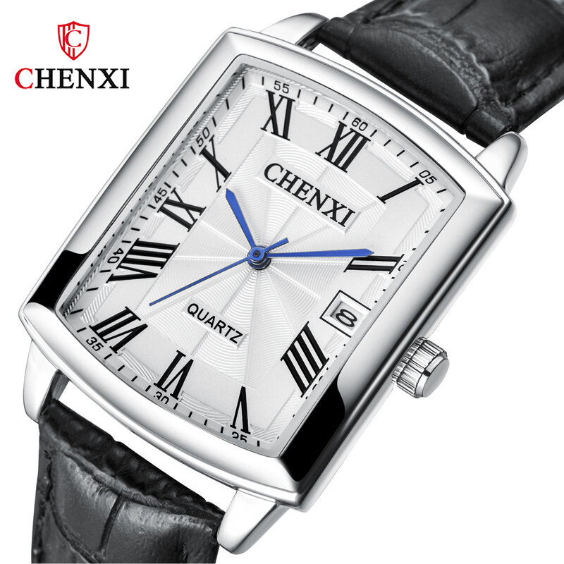 Chenxi-Relógio de quartzo ultrafino impermeável para homens e mulheres, relógios de couro de luxo para amantes, marca de alta qualidade, presente elegante