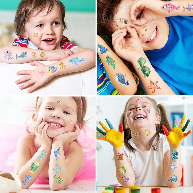 10 упаковок, временные татуировки на руку для детей